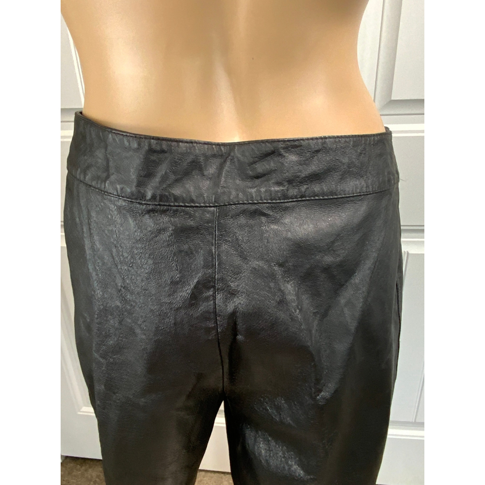 Bagatelle Women's Black 100% Leather Pants Straight Leg Sz 14 Mob Wife Motocore - Picture 9 of 16